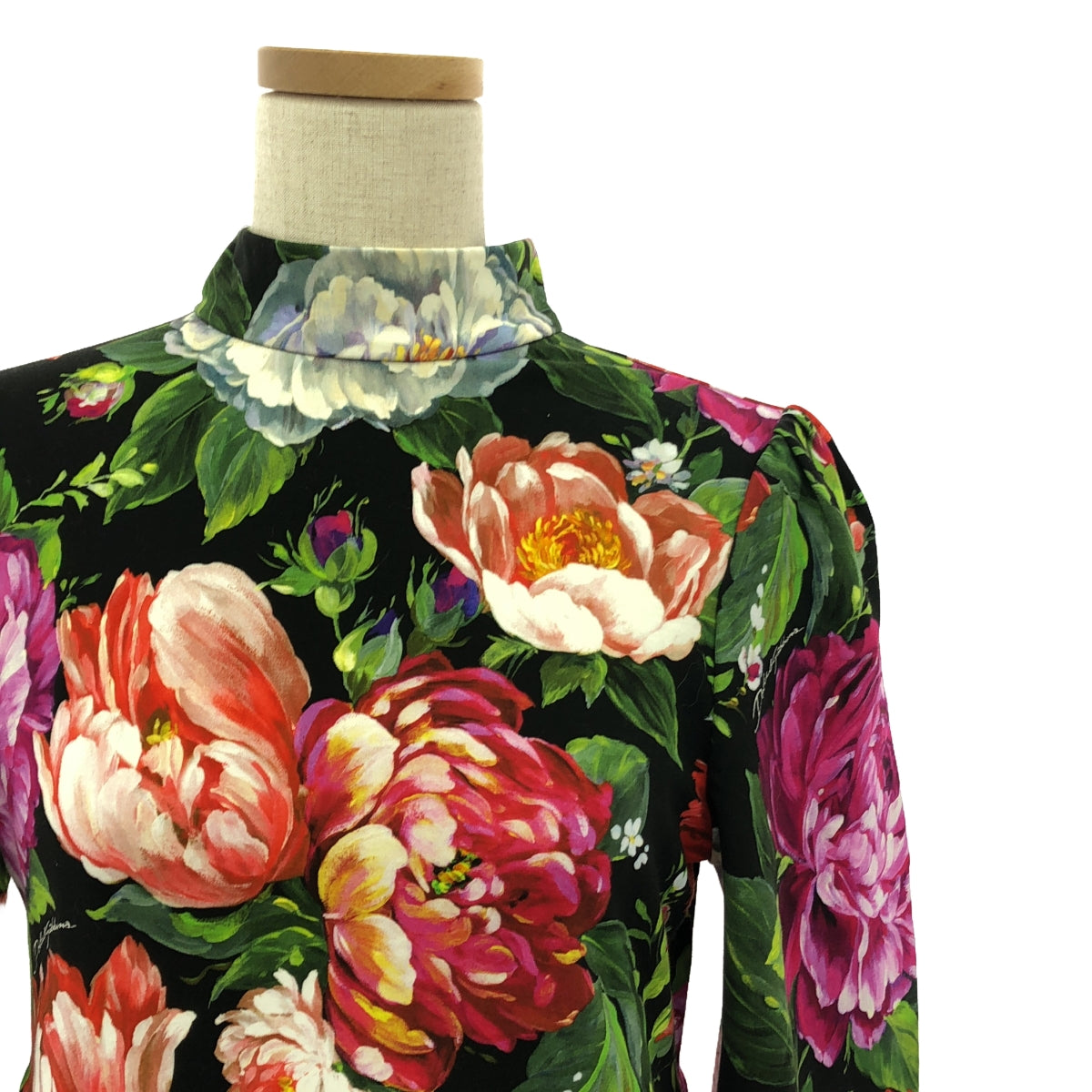 DOLCE＆GABBANA / ドルチェ＆ガッバーナドルガバ | ハイネック フラワープリント ワンピース | 11/12 | マルチカラー | レディース