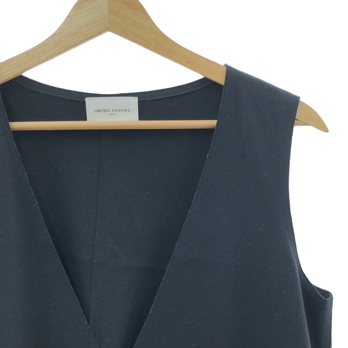 UNITED ARROWS / ユナイテッドアローズ | ウール ポケット付き オーバー ドレス ワンピース | 38 | ブラック | レディース