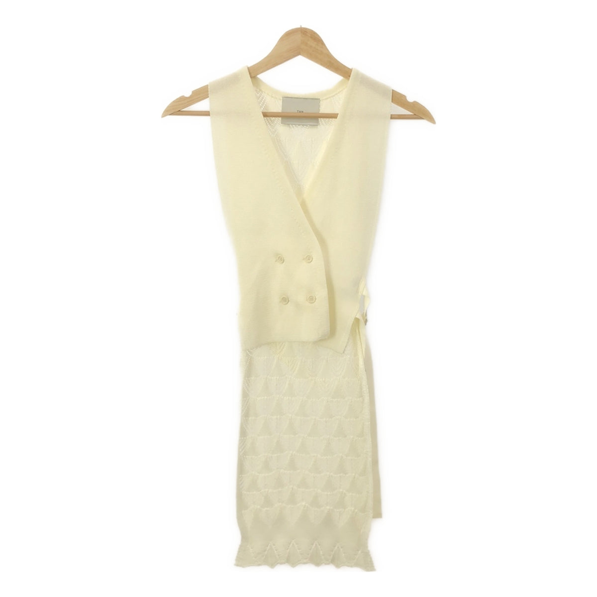 TAN / Tan | LACY VEST Lace knit vest | F | Women's