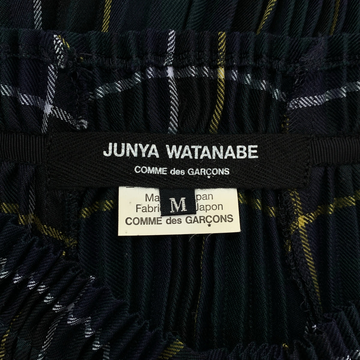 JUNYA WATANABE COMME des GARCONS / 준야와타나베 | 2017AW | 체크 플리츠 레이어드 변형 원피스 | M | 그린/네이비/옐로우 |