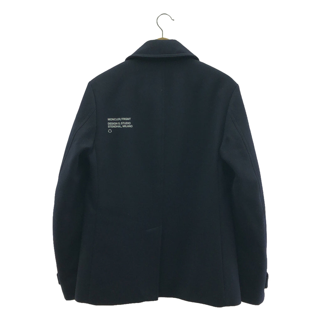 MONCLER GENIUS | 2021秋冬 | ×FRAGMENT DESIGN TOLIMAN GIUBBOTTO 羊毛 P 大衣 | 0 |海軍 |男士