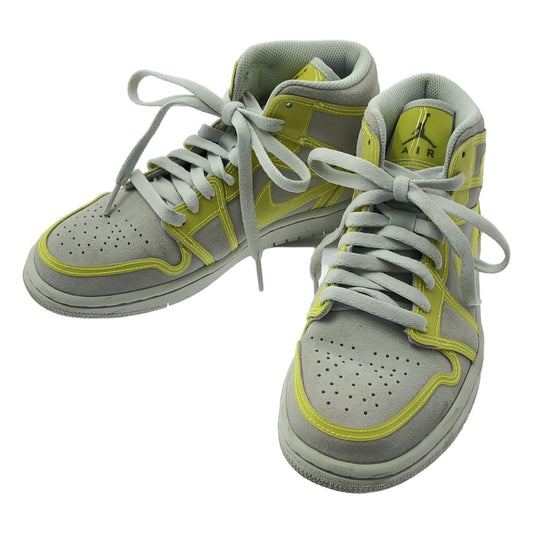 Nike | 2021 | WMNS AIR JORDAN 1 MID LX OPTI 黃色女士 Air Jordan 1 Mid Opti 黃色運動鞋 | 23.5 |女性的