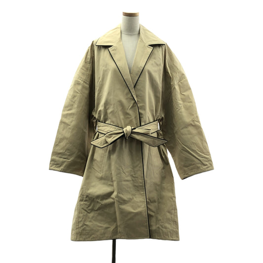 BALENCIAGA | 滾邊皮大衣 | 36 | 米色/黑色 | 女款
