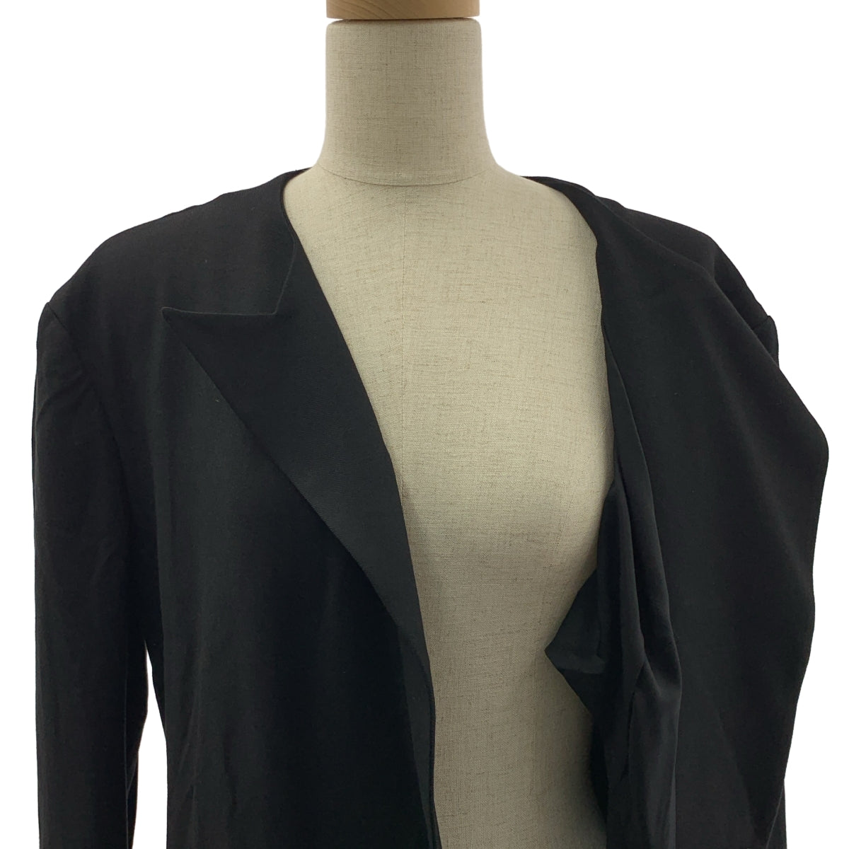 【미품】 Y's / 와이즈 요우지야마모토 | 2024SS | RAYON VIYELLA COLLARLESS JACKET 레이온 비에라 노카라 롱 재킷 코트 | 2 |