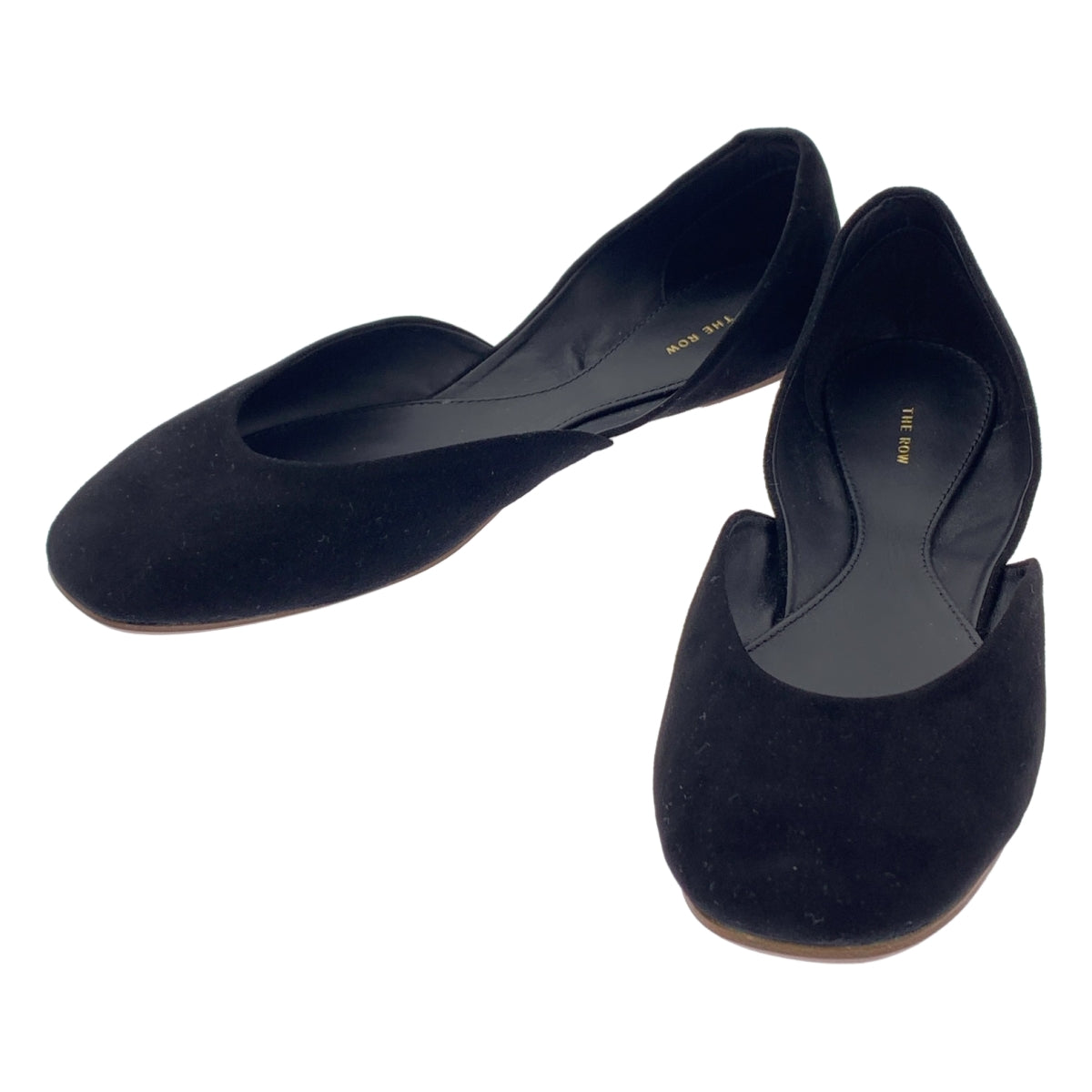 THE ROW | GEMMA BALLET | 絨面革與皮革芭蕾平底鞋 | 尺寸 37 1/2 | 女款