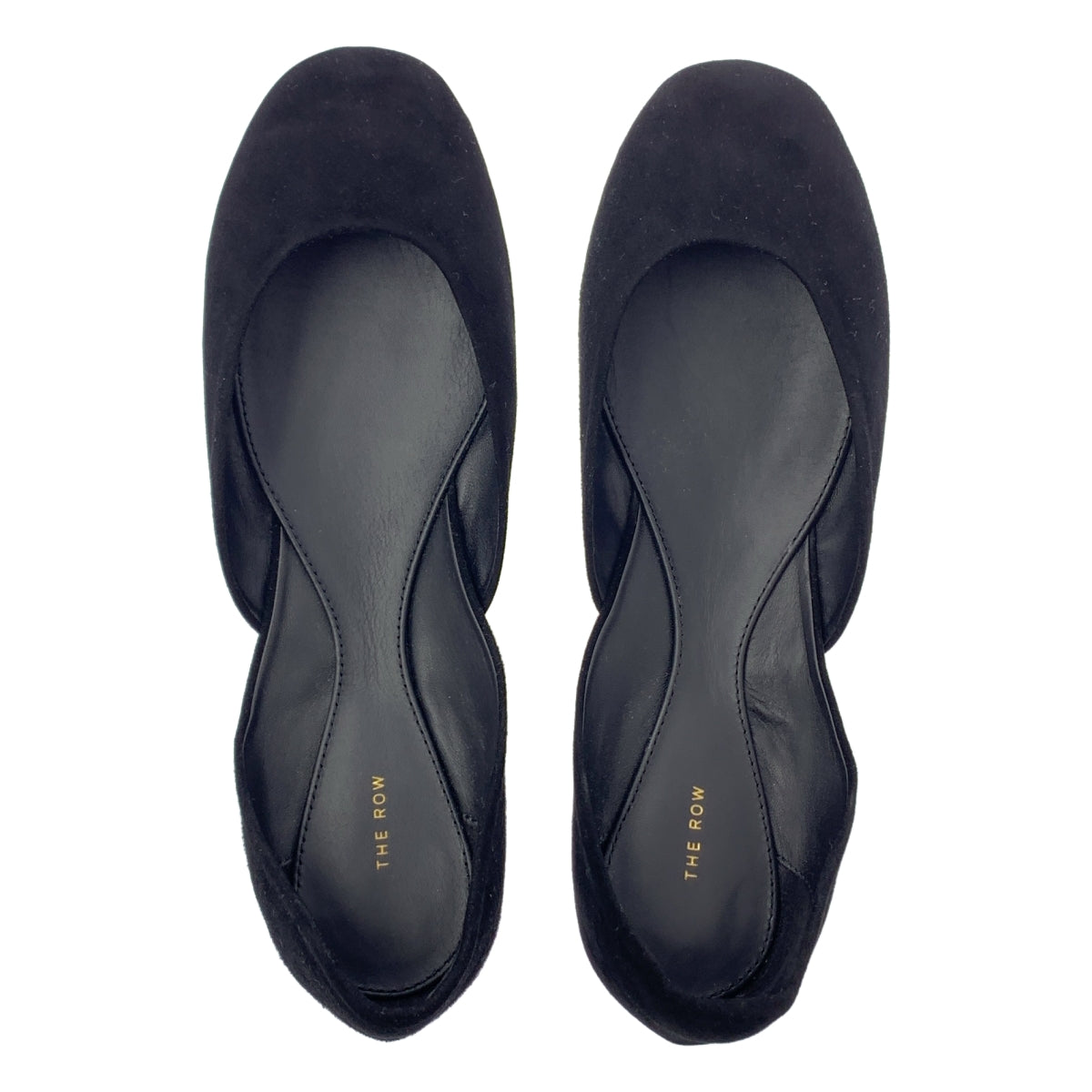 THE ROW | GEMMA BALLET | 絨面革與皮革芭蕾平底鞋 | 尺寸 37 1/2 | 女款