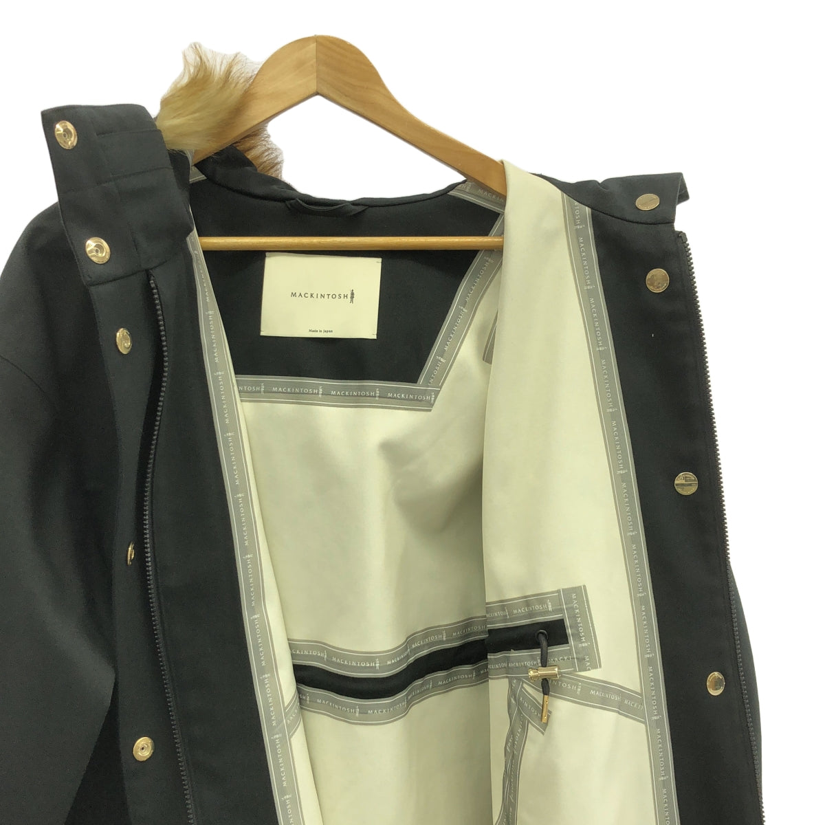 MACKINTOSH / 매킨토시 | RAINTEC SKYE PARKA 퍼프 슬리브 드로 스트링 밀리터리 파커 | 4 | 블랙 | 여성