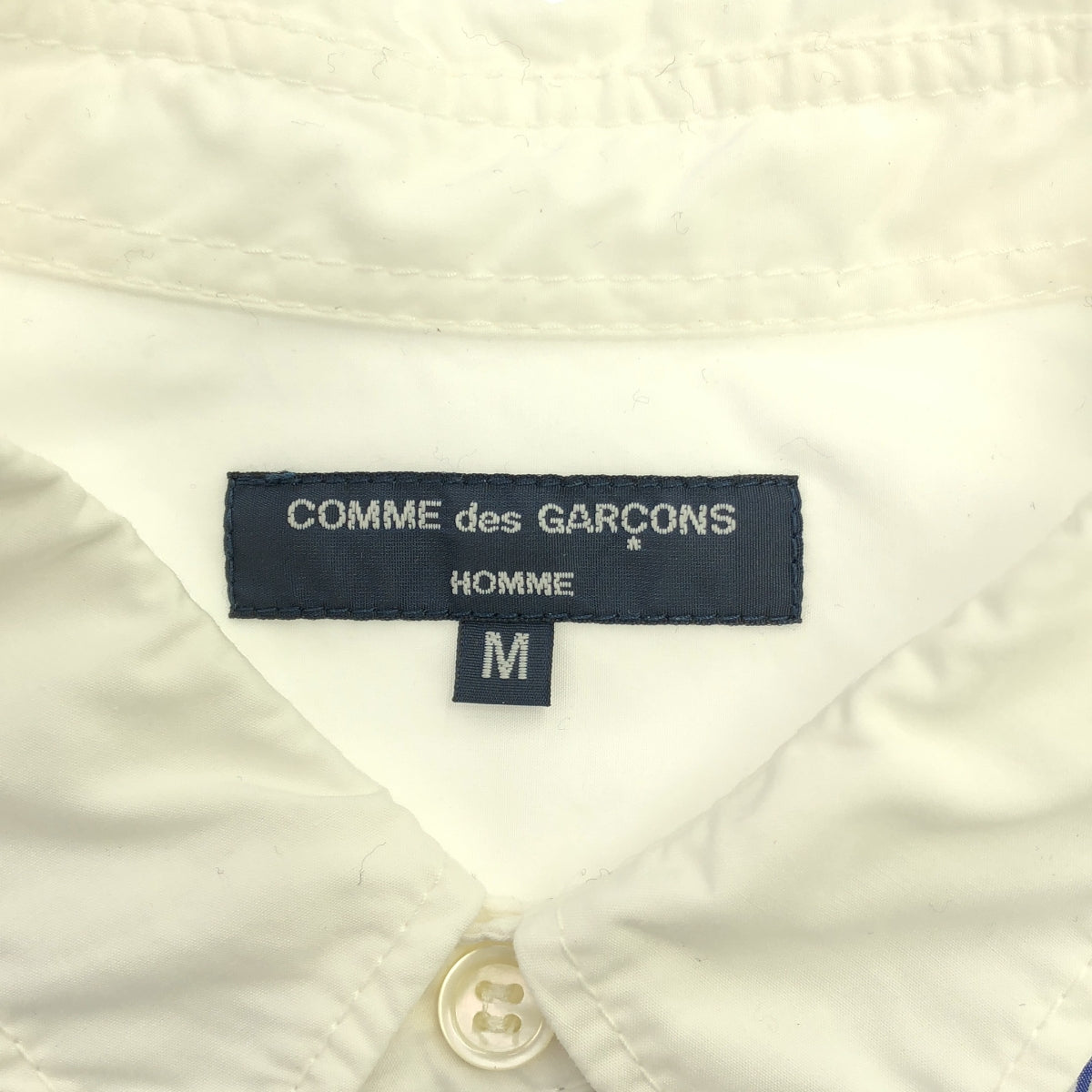 COMME des GARCONS HOMME | 2008AW |條紋拼接棉質襯衫 | M |白色/藍色|男士