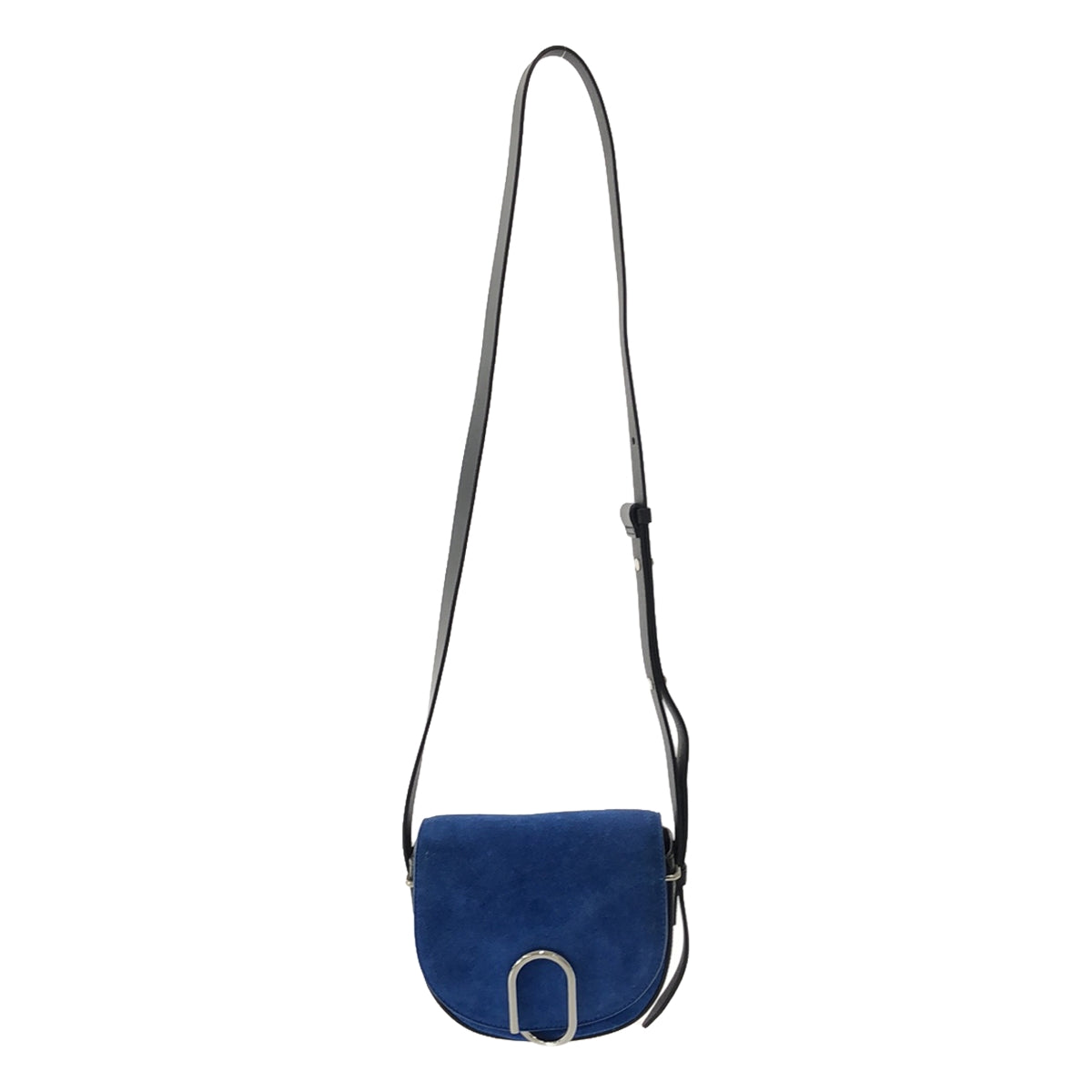 [成色完好] 3.1 Phillip Lim / Three One Phillip Lim | ALIX 絨面革翻蓋單肩包 |藍色/黑色|女性的