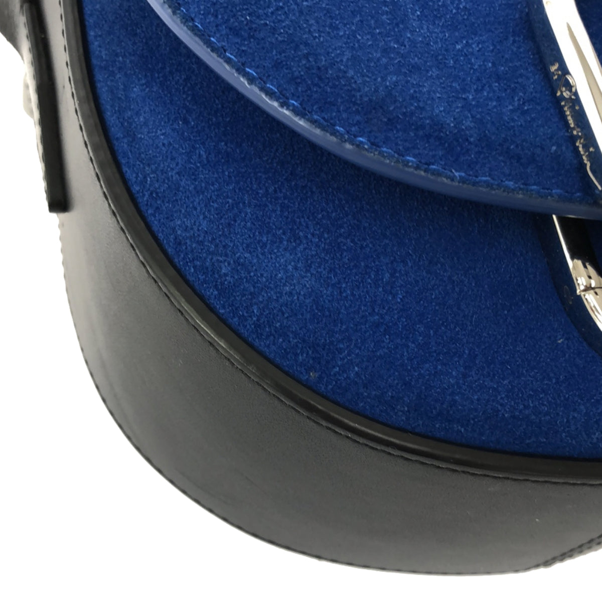 [成色完好] 3.1 Phillip Lim / Three One Phillip Lim | ALIX 絨面革翻蓋單肩包 |藍色/黑色|女性的