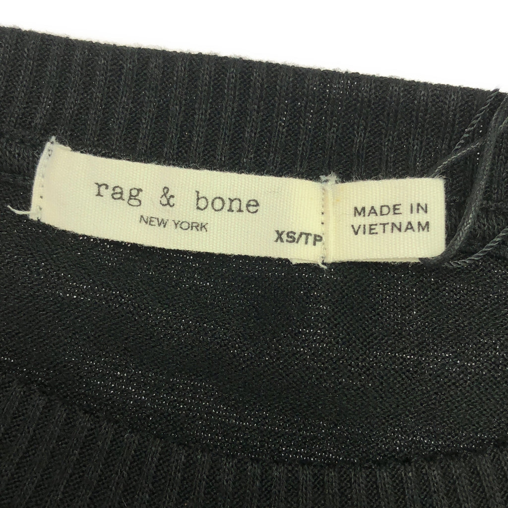 【新品】  rag & bone / ラグアンドボーン | サイドスリットボタン ノースリーブ ニット | XS | ブラック | レディース