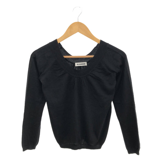 JIL SANDER | Cashmere deep neck knit | 34 | Black | Women's