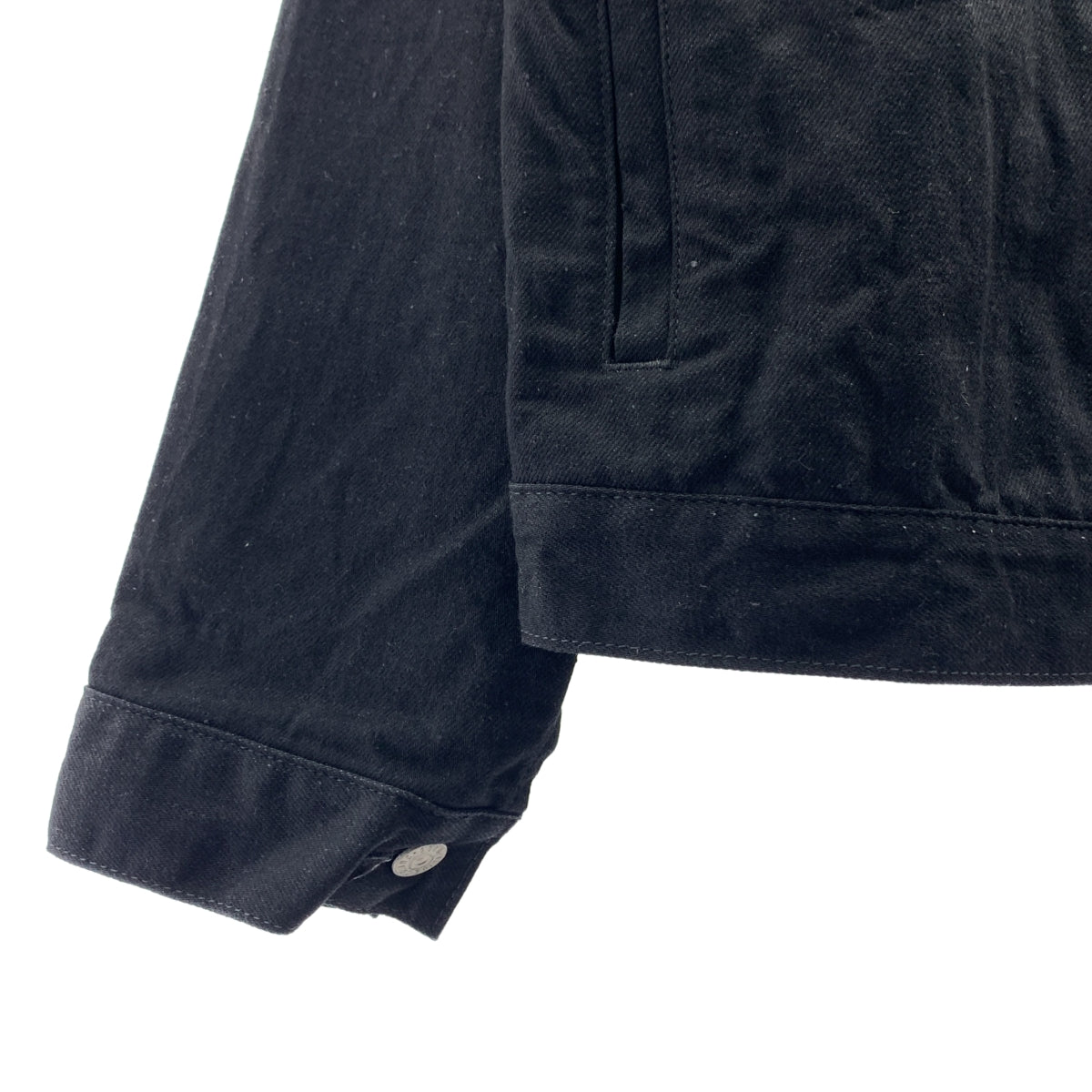 GOLD / ゴールド東洋エンタープライズ | RECYCLED WASTE SUVIN COTTON YARN 11.5oz. DENIM PLEATED BLOUSE 1stタイプ ブラックデニム ジャケット | 38 | ブラック | メンズ