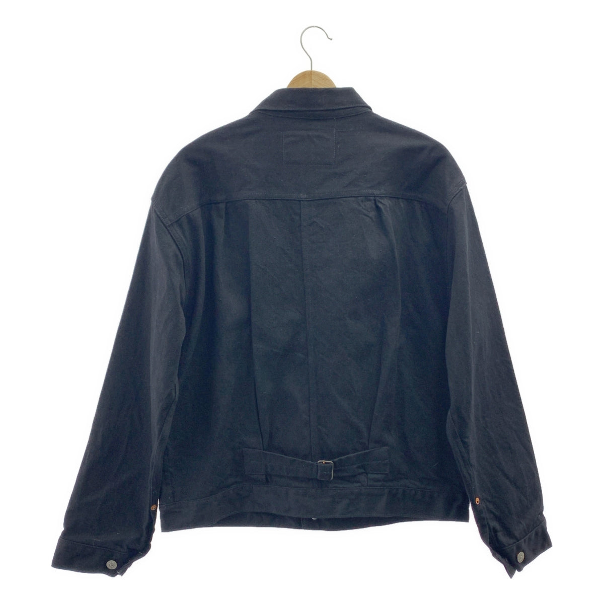 GOLD / Gold Toyo Enterprises | 再生廢料 Suvin 棉紗 11.5 盎司。牛仔褶皺襯衫，1 號，黑色牛仔夾克 | 尺寸 38 | 黑色 | 男款