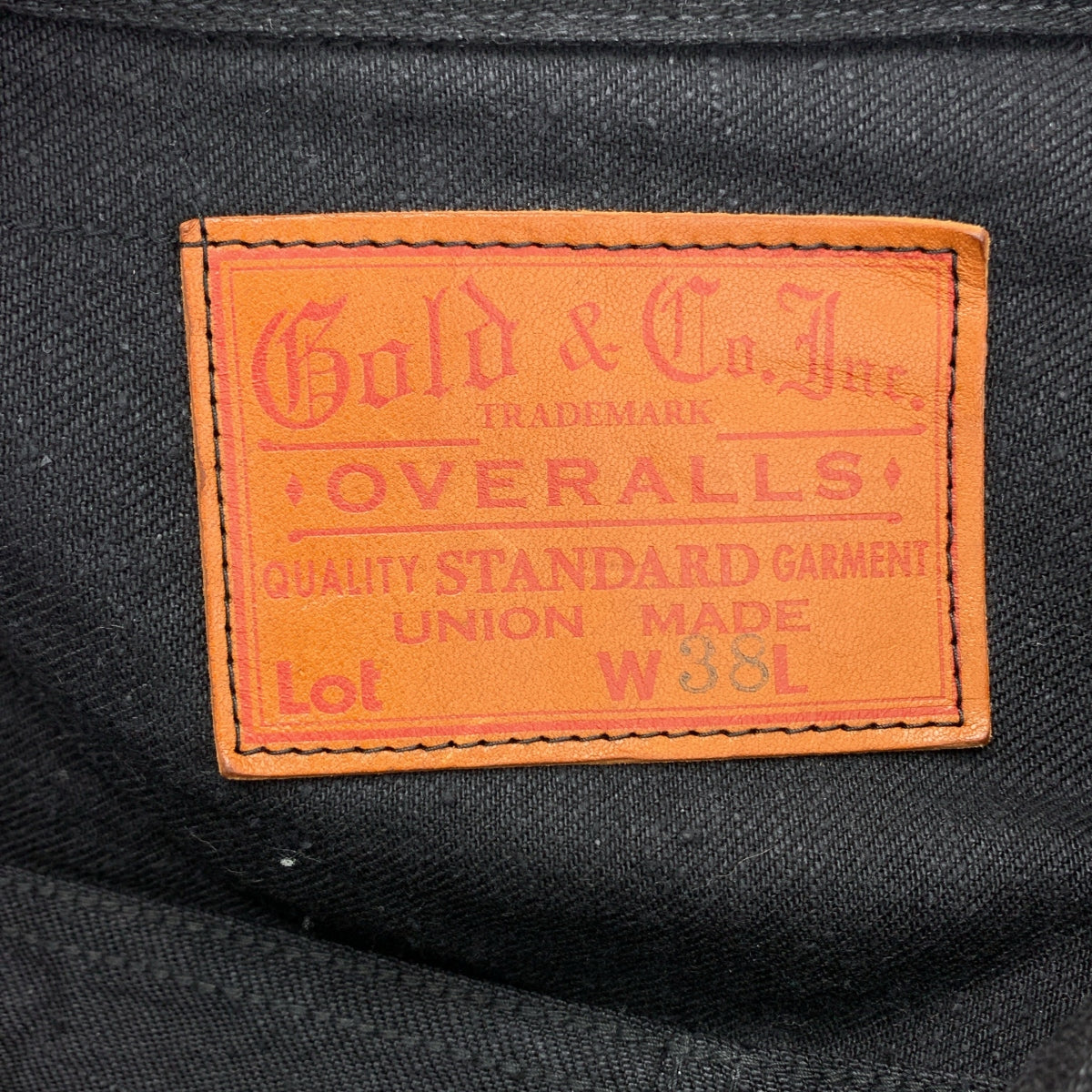 GOLD / Gold Toyo Enterprises | 再生廢料 Suvin 棉紗 11.5 盎司。牛仔褶皺襯衫，1 號，黑色牛仔夾克 | 尺寸 38 | 黑色 | 男款