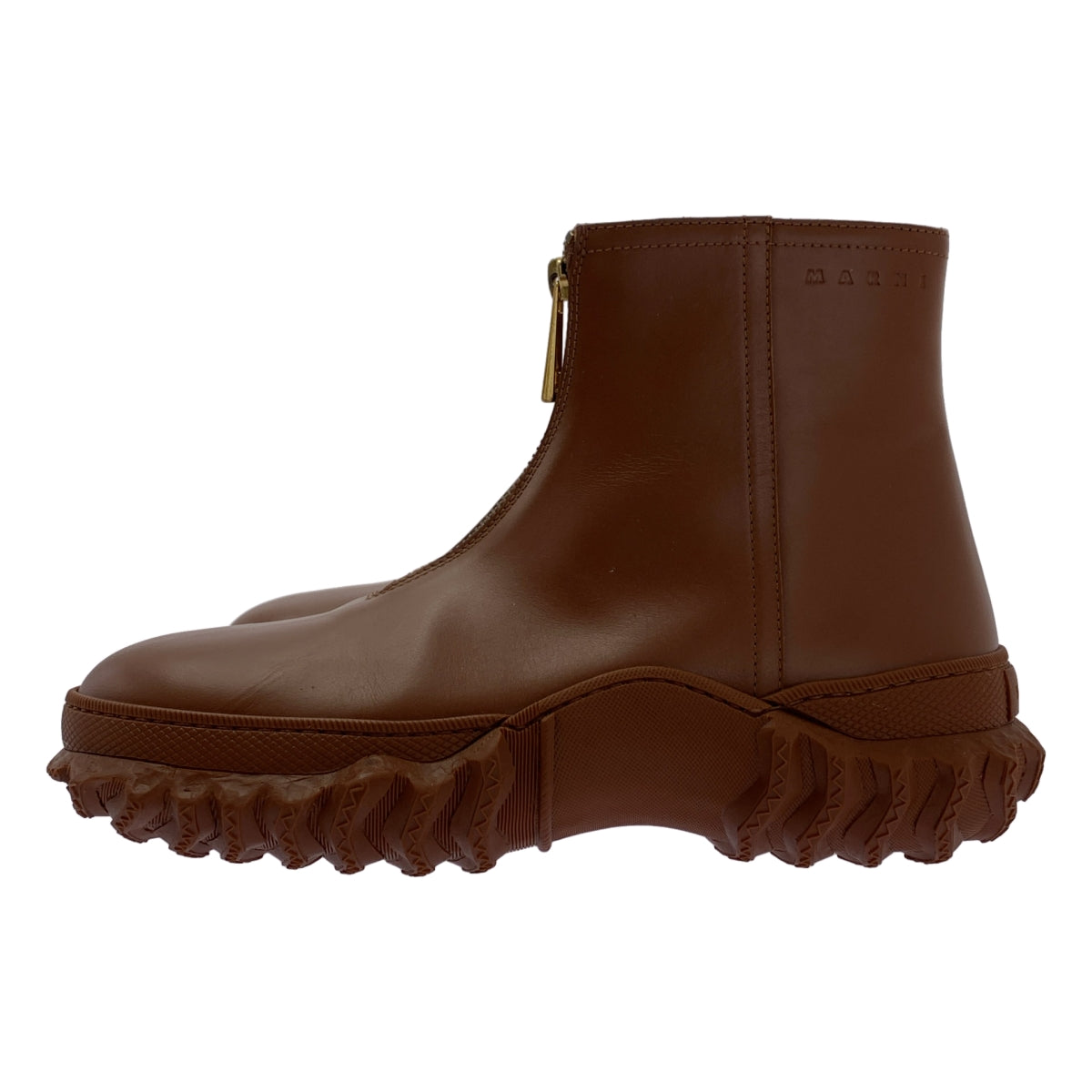 美品】 MARNI / マルニ | ロゴジップ ショートブーツ | 37 | ブラウン