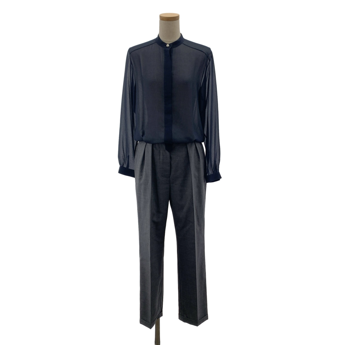 GOLDEN GOOSE / 골든구스 | 도킹 펄 버튼 시어 셔츠 탁 점프 슈트 올인원 | XS |