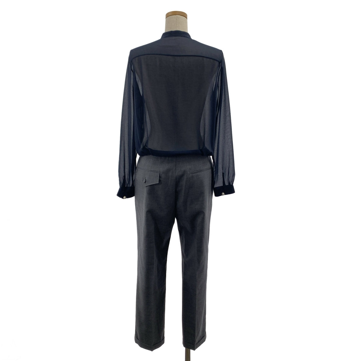 GOLDEN GOOSE / 골든구스 | 도킹 펄 버튼 시어 셔츠 탁 점프 슈트 올인원 | XS |