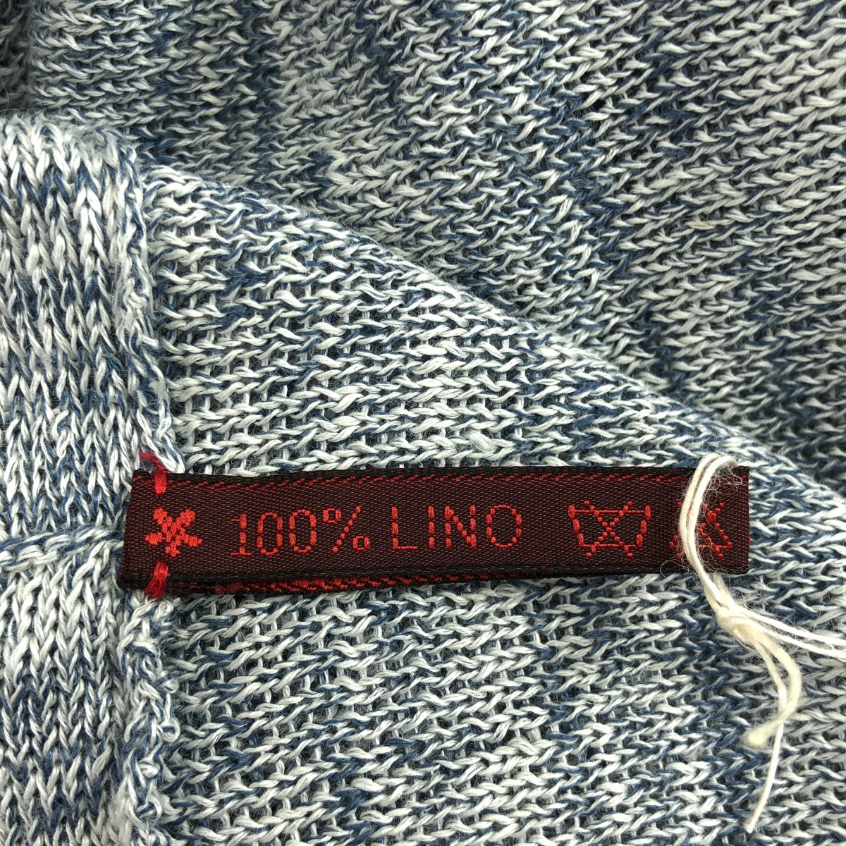 【美品】  DANIELA GREGIS / ダニエラグレジス | リネン ボタンレス ニット カーディガン | F | ネイビー/ホワイト | レディース