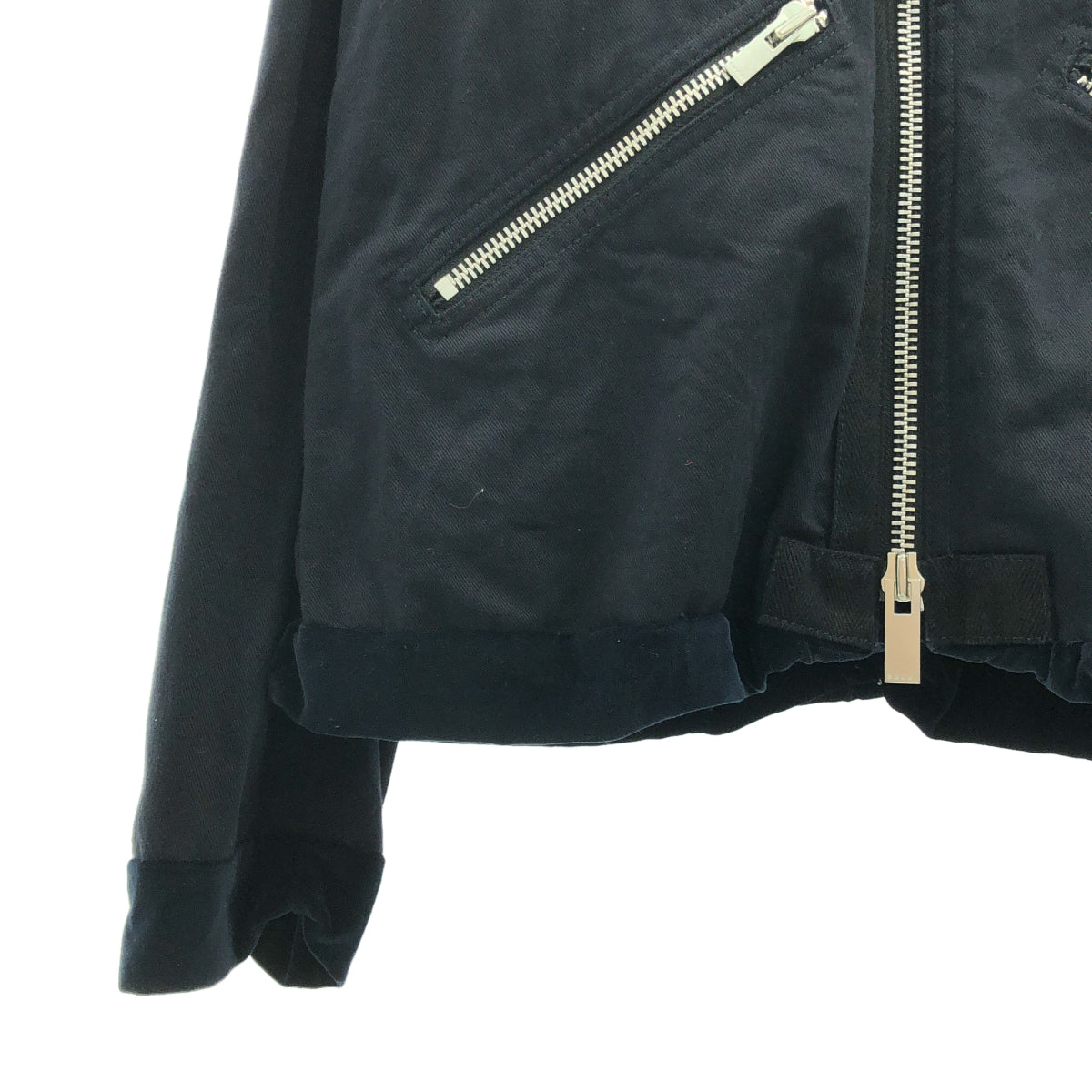 sacai / サカイ | 絲絨拼接撞色外套 | 2 | 海軍藍 | 男款