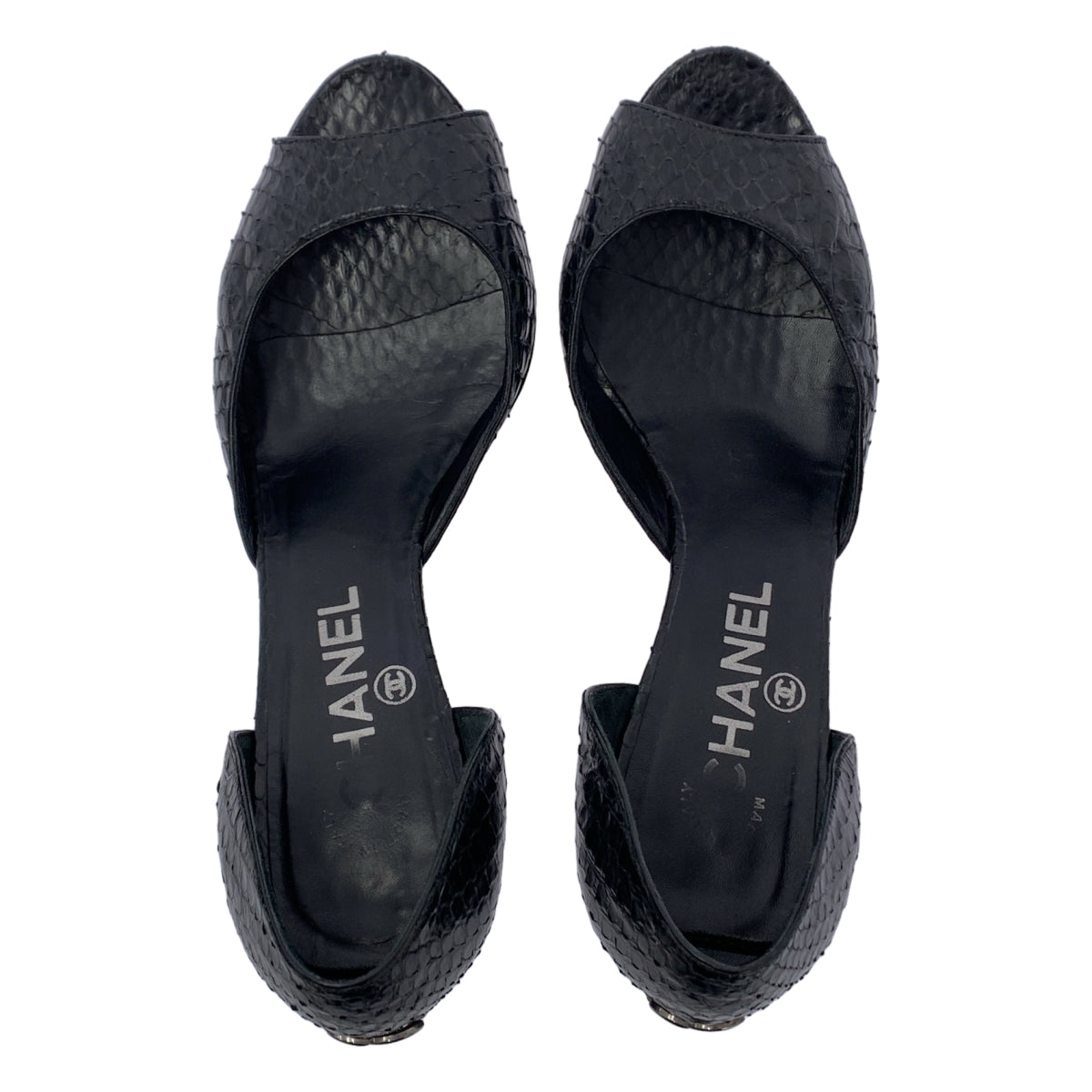 CHANEL / シャネル | クロコ オープントゥ パンプス | 36 1/2