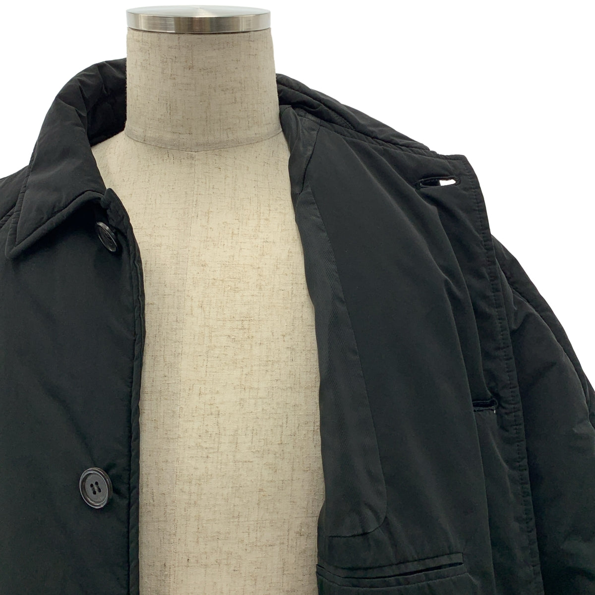 UNDER COVER / 언더 커버 | Polyester Switching Knit Mod Coat / 다른 소재 전환 도킹 니트 싱글 오버코트 / 총 안감 | 1 | 맨즈