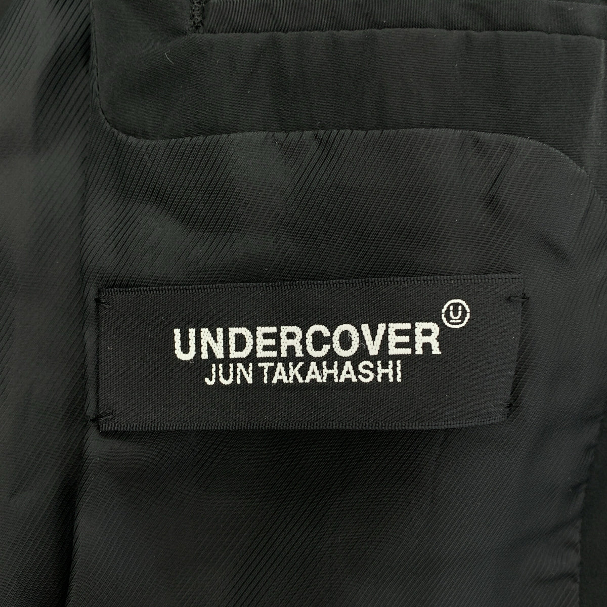 UNDER COVER / 언더 커버 | Polyester Switching Knit Mod Coat / 이소재 전환 도킹 니트 싱글 오버코트 / 총 안감 | 1 | 블랙 | 맨즈