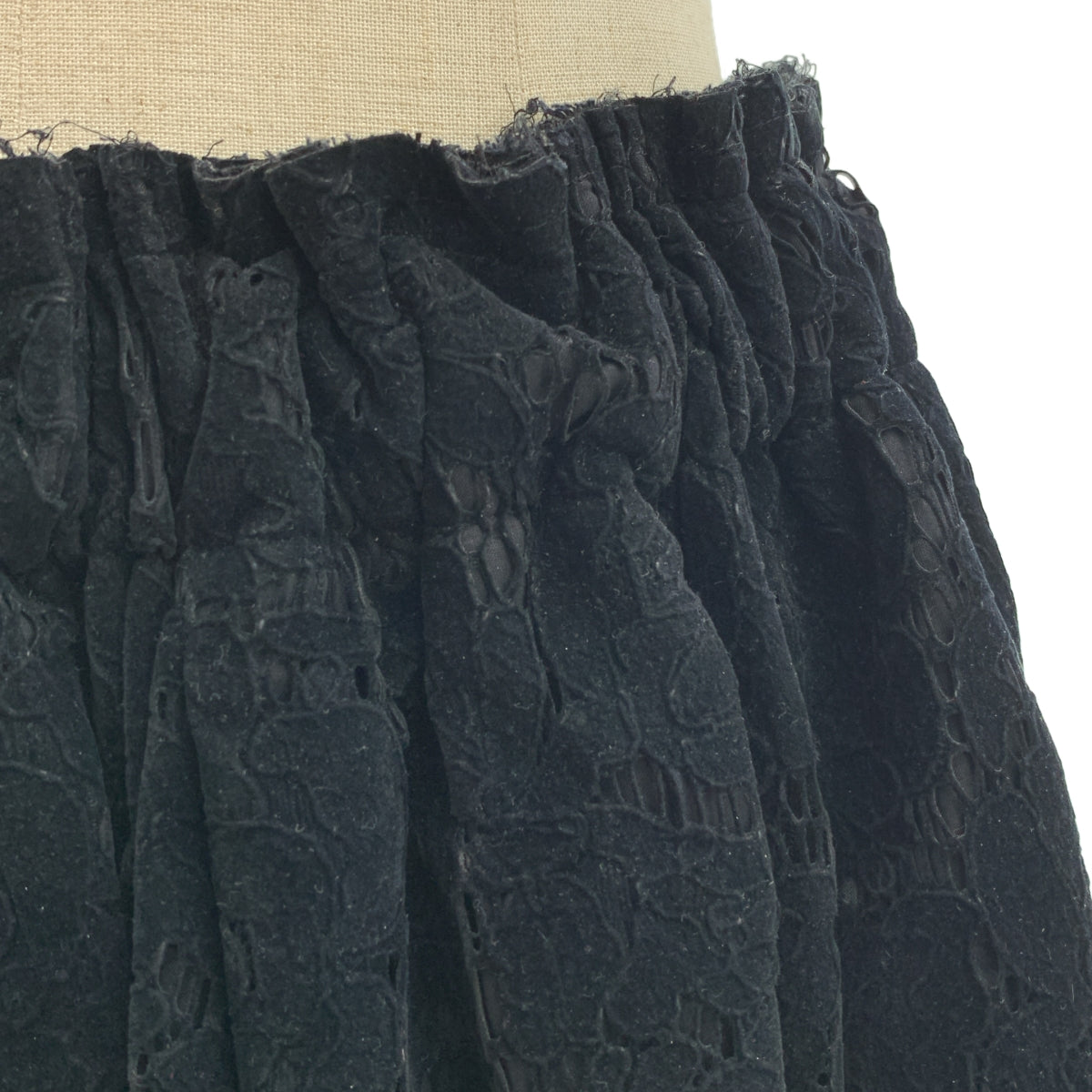 COMME des GARCONS / コムデギャルソン | 2020AW | コットン 断ち切り カットワーク レース ドローストリング ボリューム スカート | S | レディース