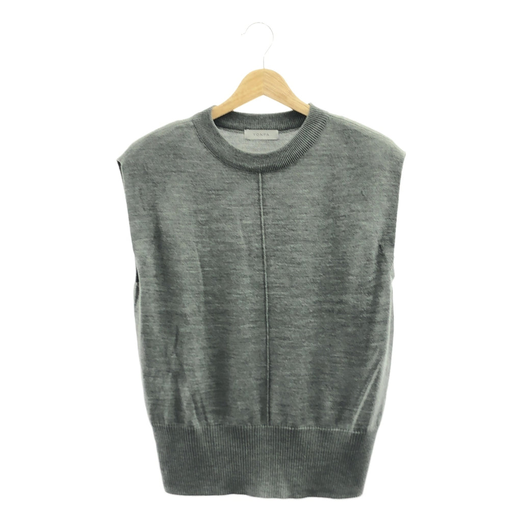 YONFA / ヨンファ | 2024SS | shoulder pad vest ショルダーパッド ニット ベスト | F | グレー | レディース