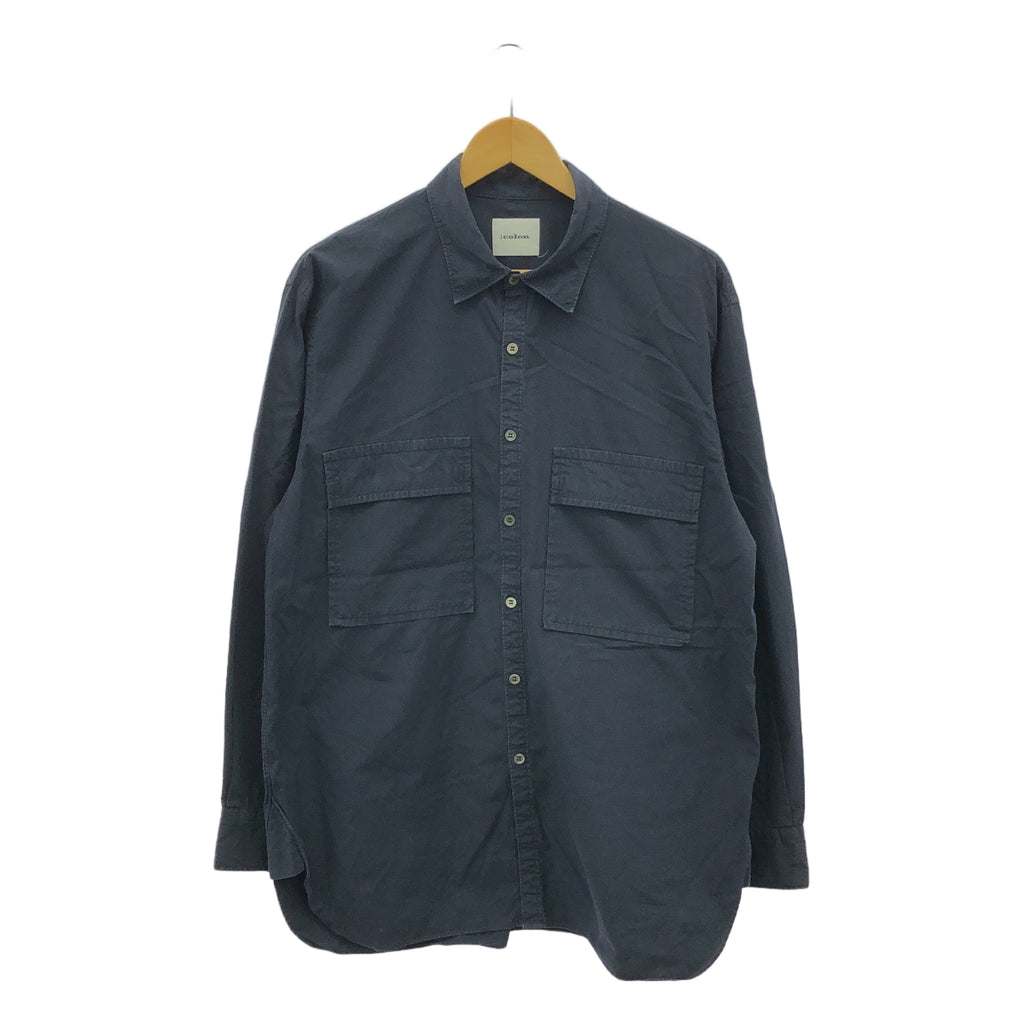:colon / 콜론 | CSH-4 Wpocket Shirt 더블 포켓 브로드 셔츠 | 5 | 네이비 | 남성
