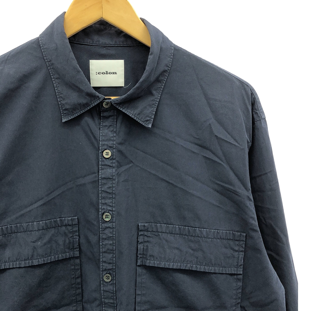 :colon / コロン | CSH-4 Wpocket Shirt ダブルポケット ブロード シャツ | 5 | ネイビー | メンズ