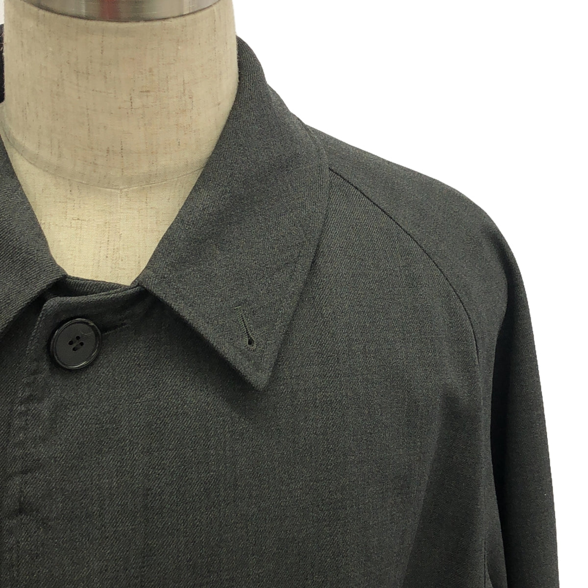 LE / エルイー | 2020AW | Wool surge / ウールサージ ベルテッド バルカラーコート 総裏地 | 1 | グレー | メンズ