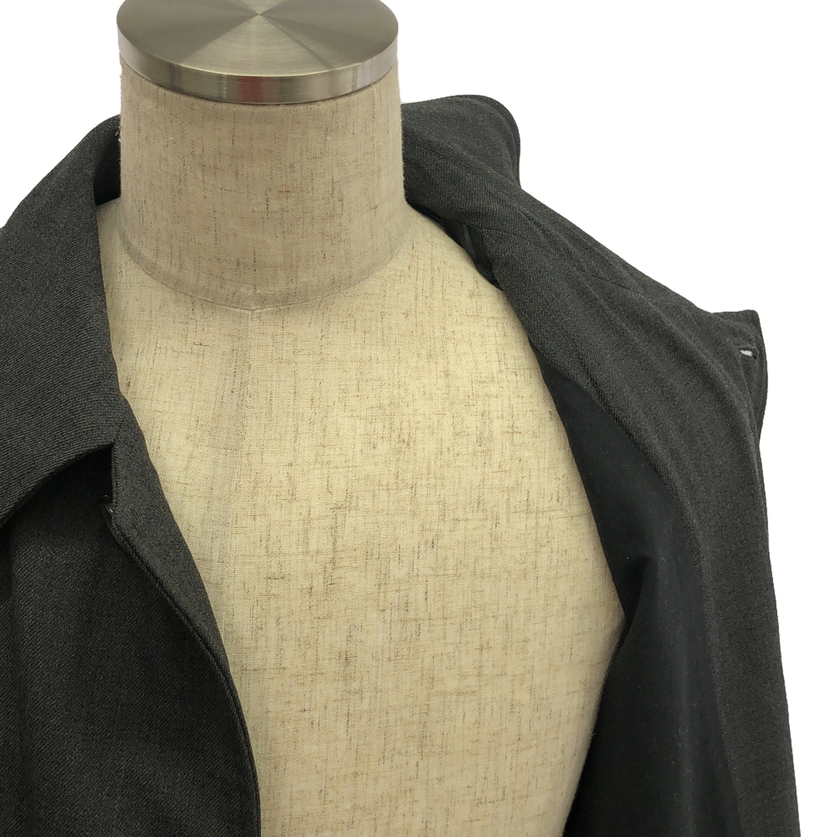 LE / エルイー | 2020AW | Wool surge / ウールサージ ベルテッド バルカラーコート 総裏地 | 1 | グレー | メンズ