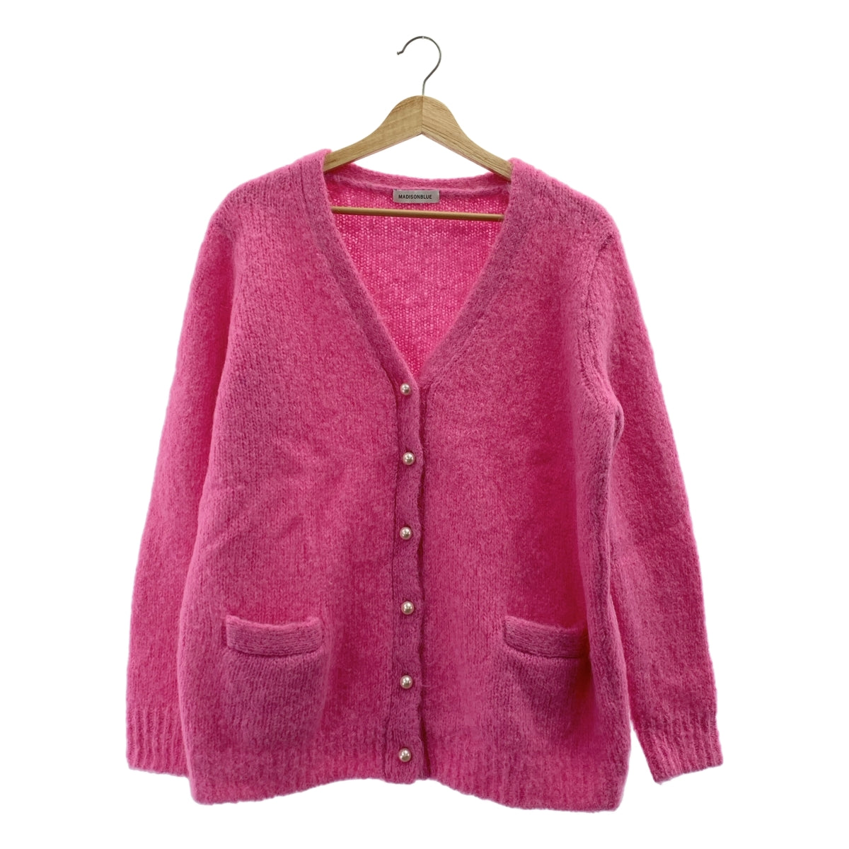 MADISON BLUE / 매디슨 블루 | LOOSE BIG V CD MOHAIR 모헤어 알파카 V 넥 니트 카디건 | 01 (S) | 여성