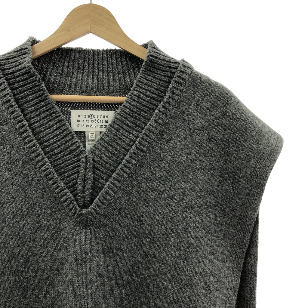 Maison Margiela / メゾンマルジェラ | 2023AW | ウール リネン オーバーサイズ レイヤードVネック タバード ニットベスト | S | メンズ