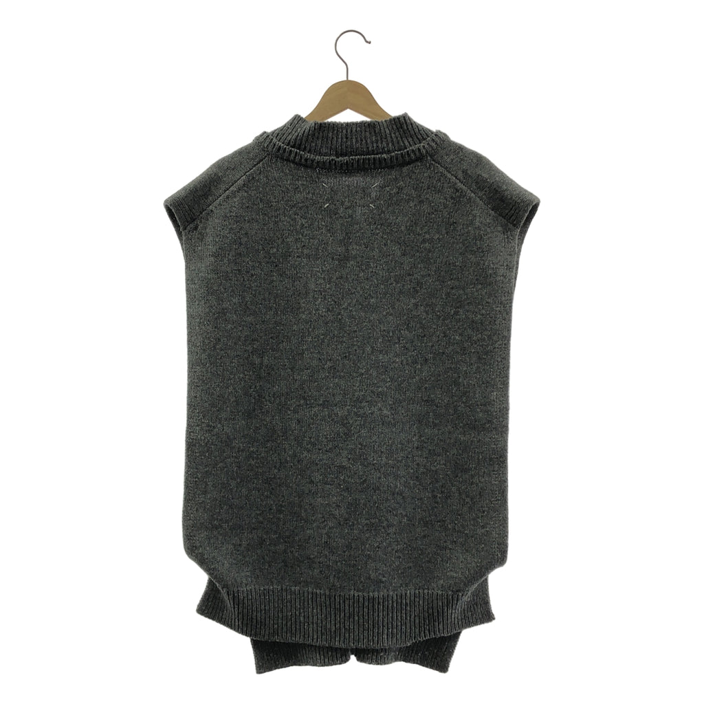 Maison Margiela / メゾンマルジェラ | 2023AW | ウール リネン オーバーサイズ レイヤードVネック タバード ニットベスト | S | メンズ