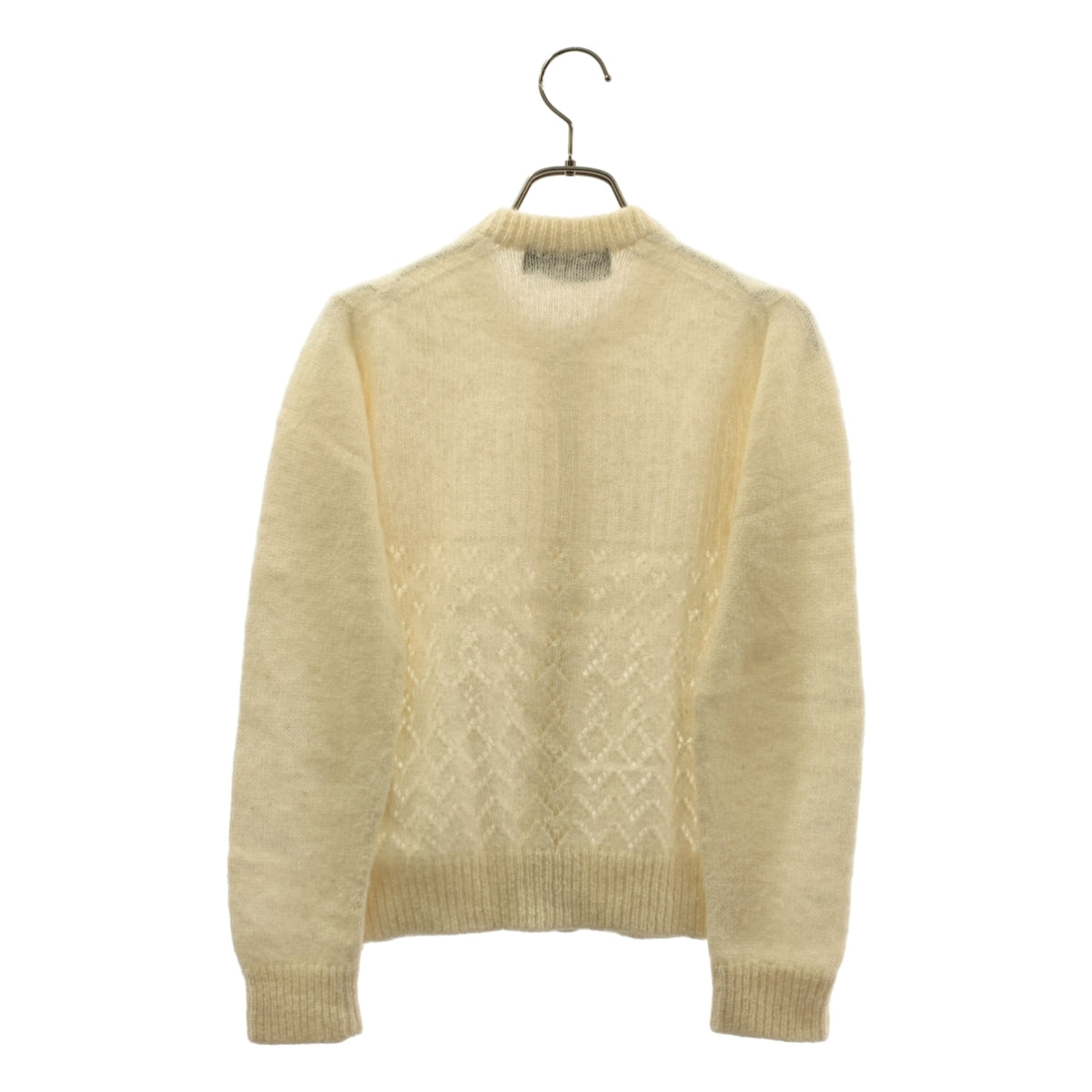 tricot COMME des GARCONS / トリココムデギャルソン | 2017AW | アルパカ混 ダイヤ柄 クルーネック ニットカーディガン | ホワイト | レディース