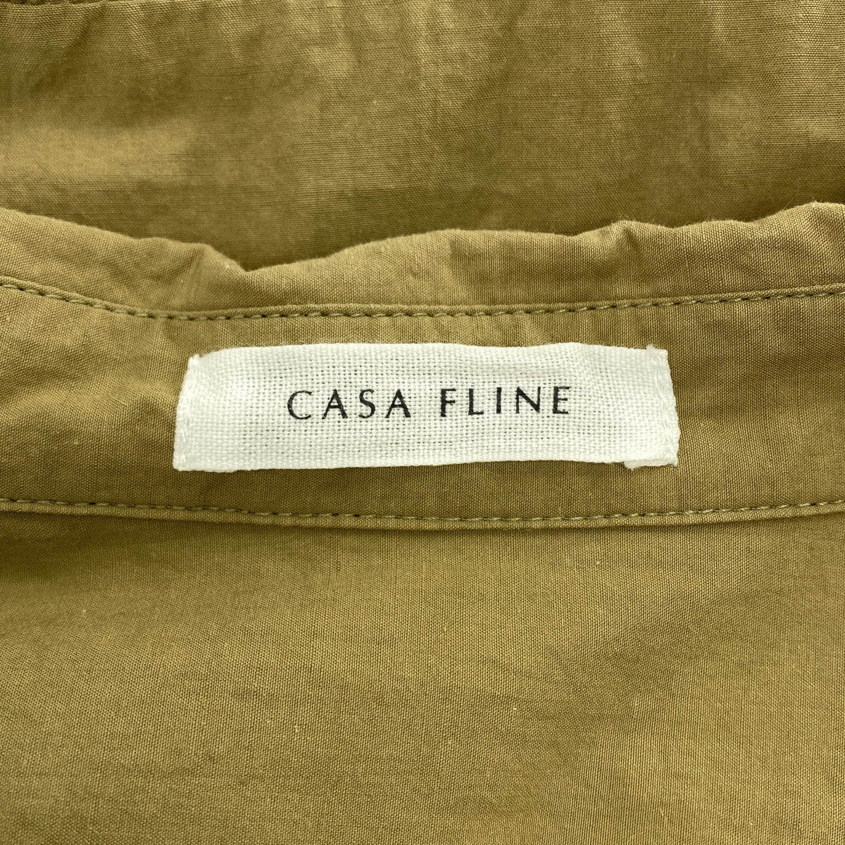 CASA FLINE | 帶腰帶褶皺寬鬆襯衫裙，附口袋 | F 碼 | 女款