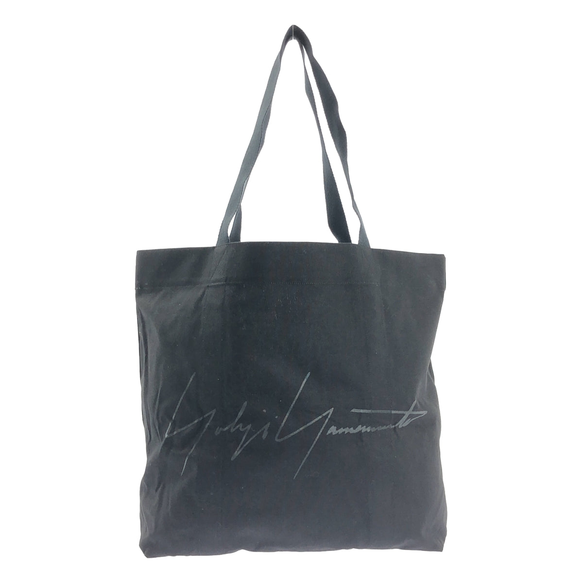 [狀況極佳] 山本耀司 | 標誌印花帆布手提包 | 黑色 | 女款