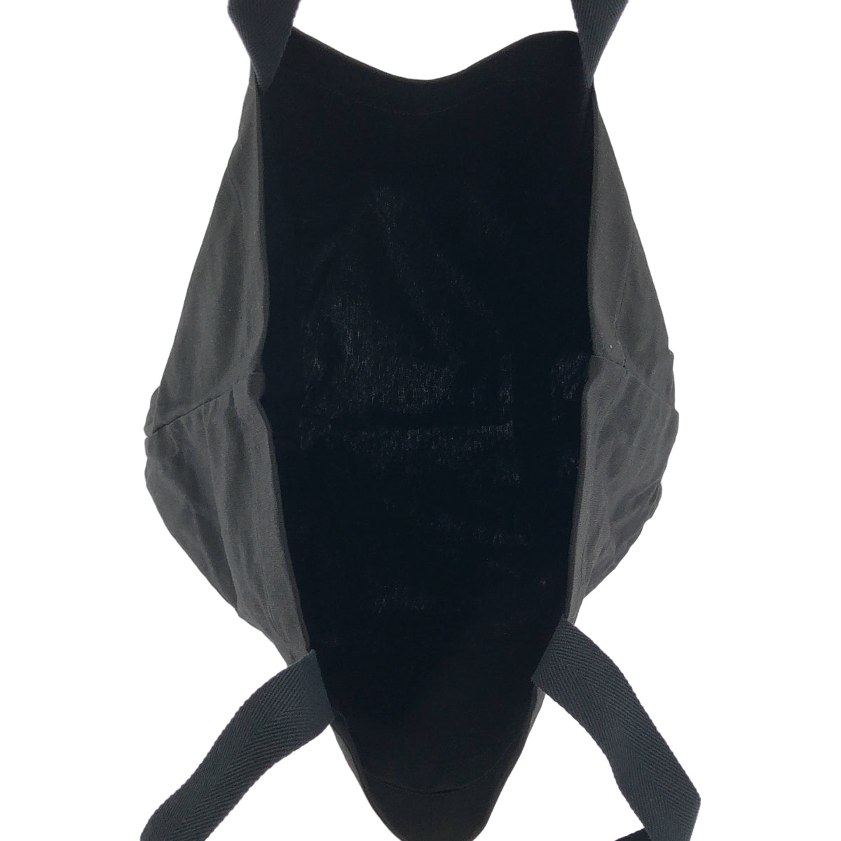 [狀況極佳] 山本耀司 | 標誌印花帆布手提包 | 黑色 | 女款