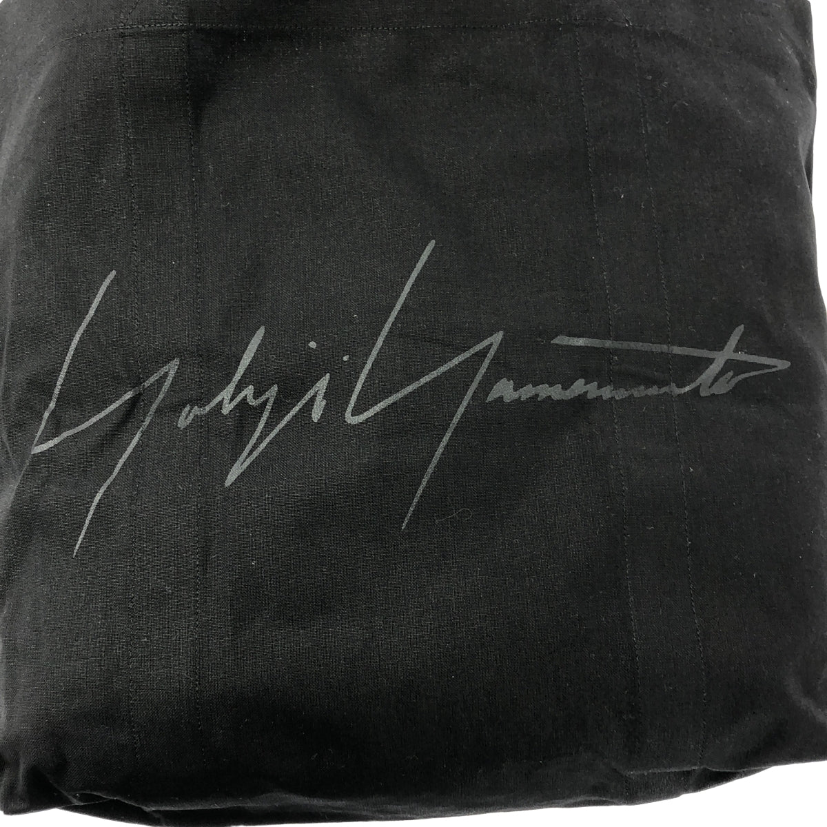 [狀況極佳] 山本耀司 | 標誌印花帆布手提包 | 黑色 | 女款