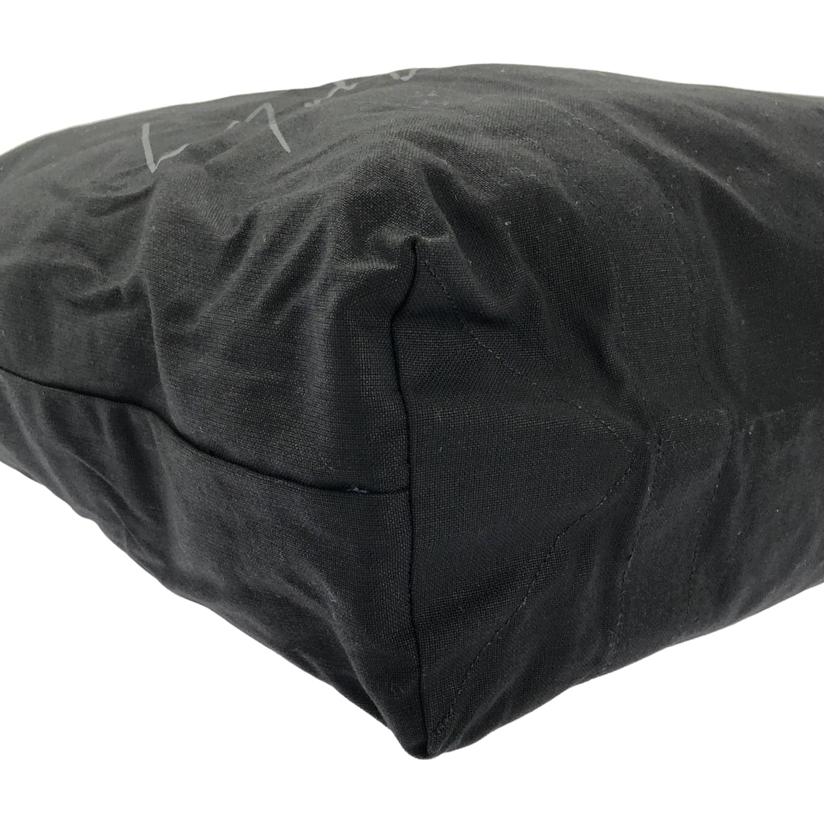 【미품】 YOHJI YAMAMOTO / 요우지 야마모토 | 로고 프린트 캔버스 토트 백 | 블랙 | 여성