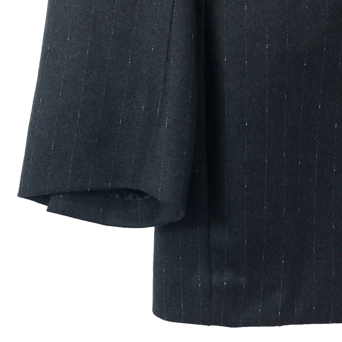 Errico Formicola | Suit set / Wool pinstripe 2B tailored jacket and slacks | 46 | Navy | Men's