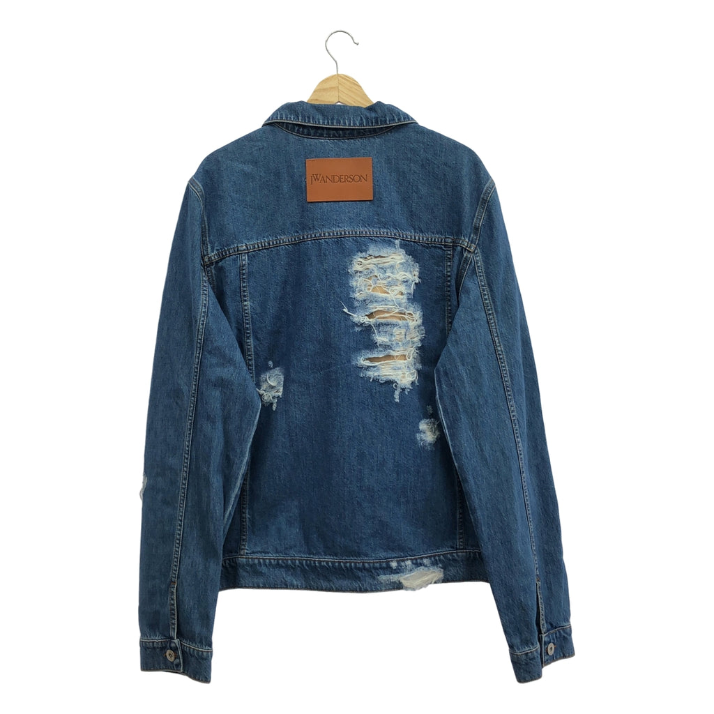 JW Anderson / ジェイダブルアンダーソン | 2023SS | DISTRESSED COLLARED BUTTON-UP JACKET ダメージ加工 デニムジャケット | XL |