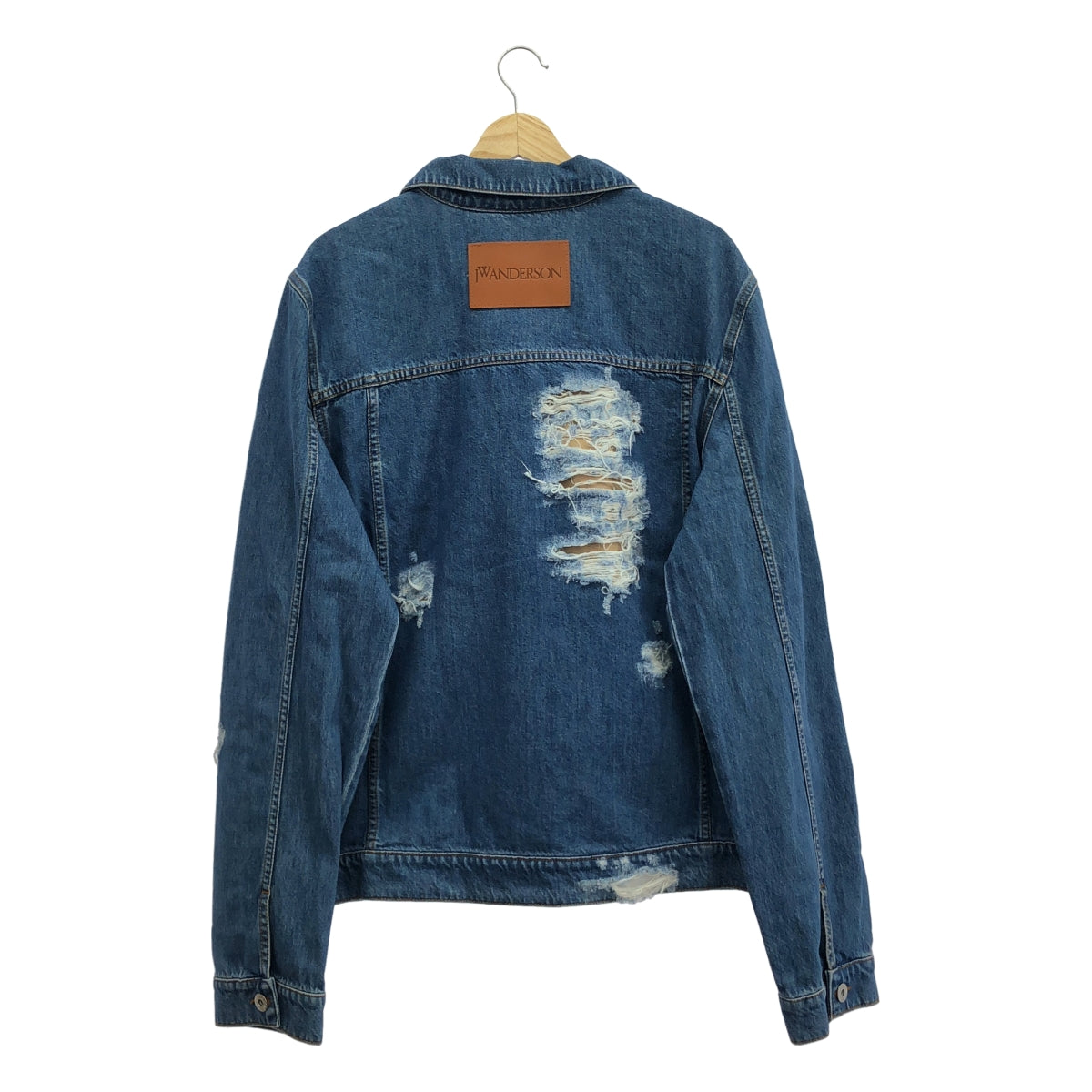 JW Anderson / ジェイダブルアンダーソン | 2023SS | DISTRESSED COLLARED BUTTON-UP JACKET ダメージ加工 デニムジャケット | XL |