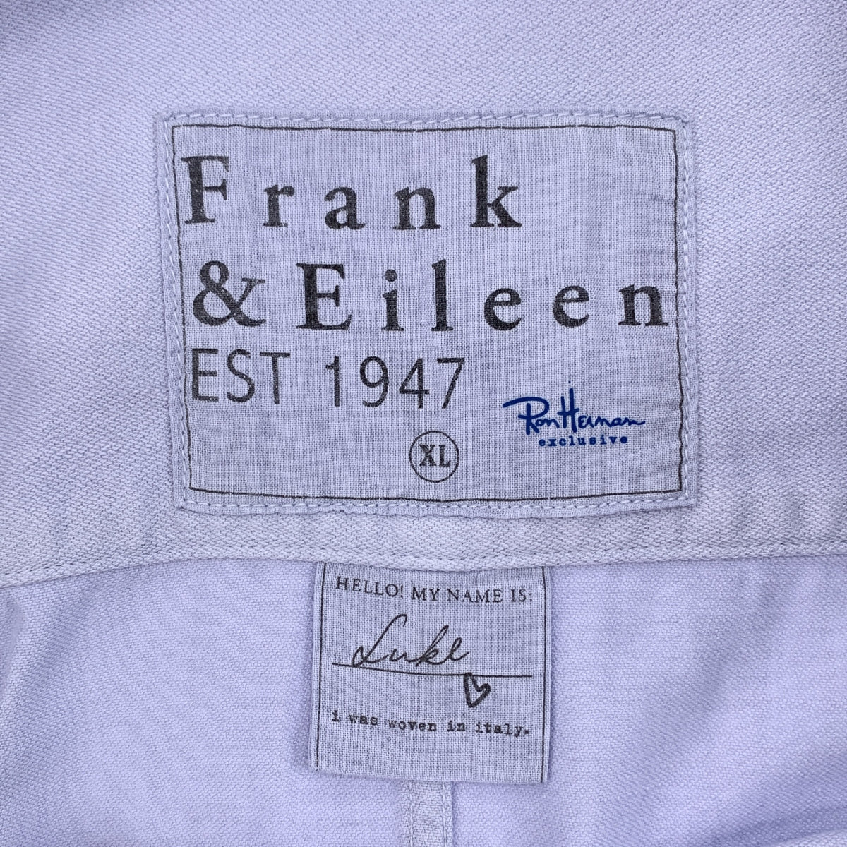 Frank &amp; Eileen | x Ron Herman / RH LUKE / 棉質大尺碼襯衫 | XL | 男款