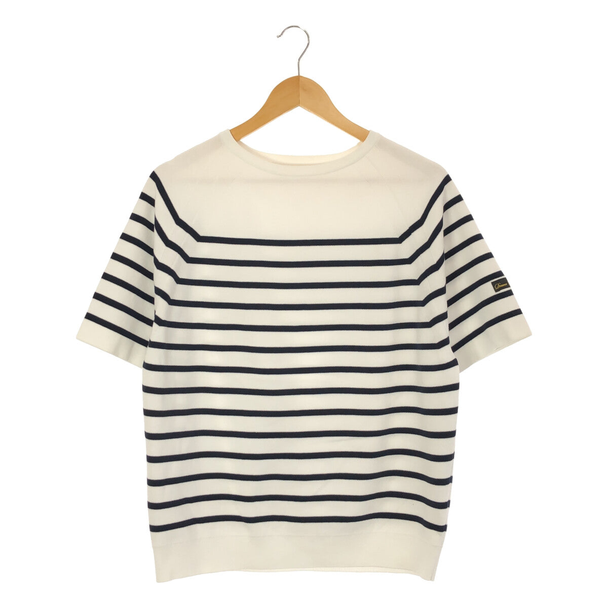 Drawer | 2023SS | 16G cotton double-face striped knit | White/Navy | Women's