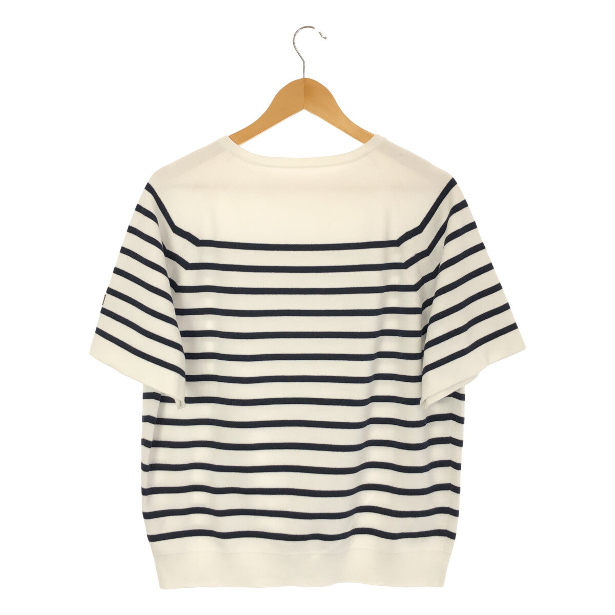 Drawer | 2023SS | 16G cotton double-face striped knit | White/Navy | Women's