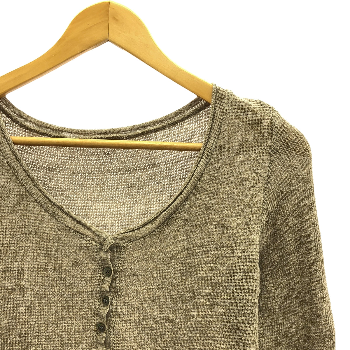 Deuxieme Classe / ドゥーズィエムクラス | コットン ウール Henly Long Tシャツ ニット | F | グレージュ | レディース
