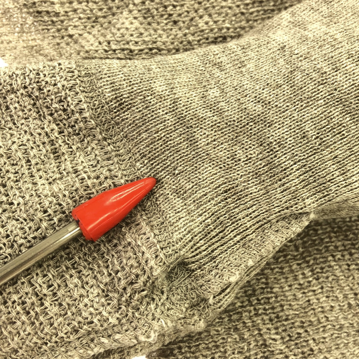 二級 |棉羊毛亨利長款T卹針織| F |灰褐色 |女性的